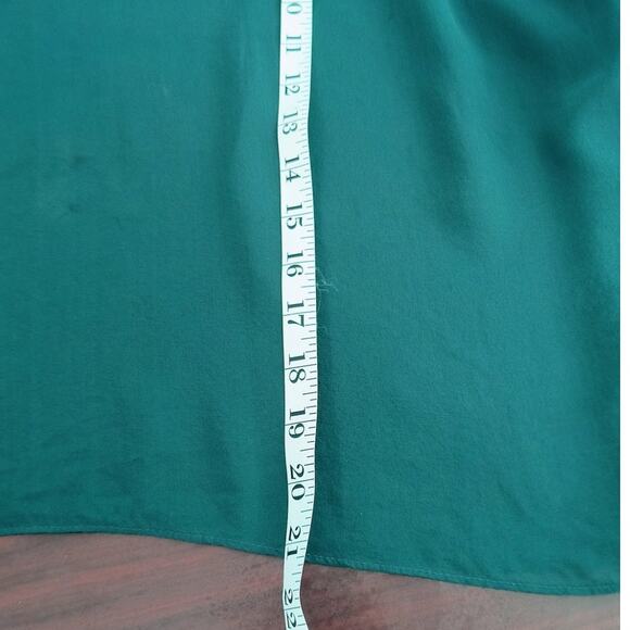 Ulla Johnson Lesli Silk Chiffon Blouse Women's Sz 6 Green Sheer Puff Sleeve Bow - Picture 10 of 14